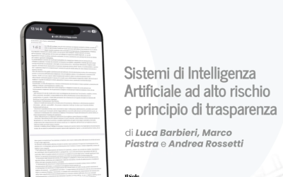 Sistemi di Intelligenza Artificiale ad alto rischio e principio di trasparenza