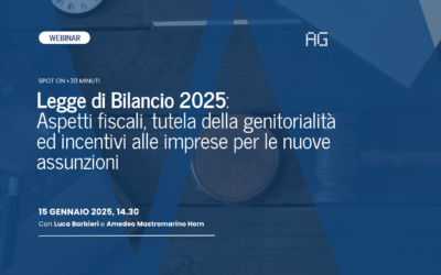 Webinar Spot on – Legge di Bilancio 2025