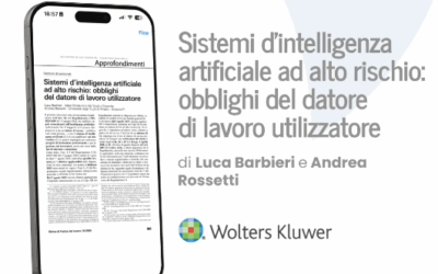 Sistemi d’intelligenza artificiale ad alto rischio: obblighi del datore di lavoro utilizzatore