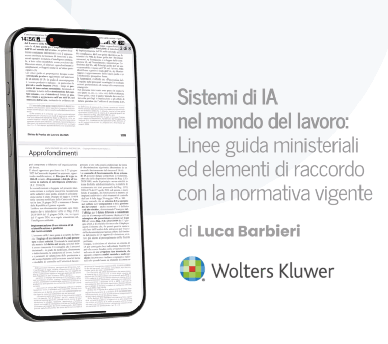 Sistemi di IA nel mondo del lavoro: Linee guida ministeriali ed elementi di raccordo con la normativa vigente