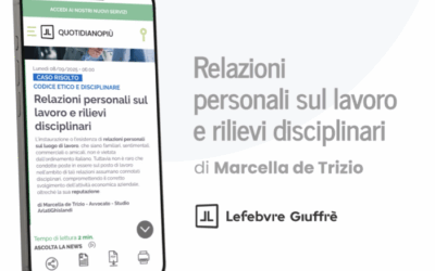 Relazioni personali sul lavoro e rilievi disciplinari